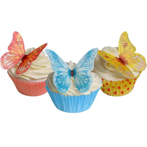 Edible Wafer Butterflies - Mixed Assortment - Click Image to Close